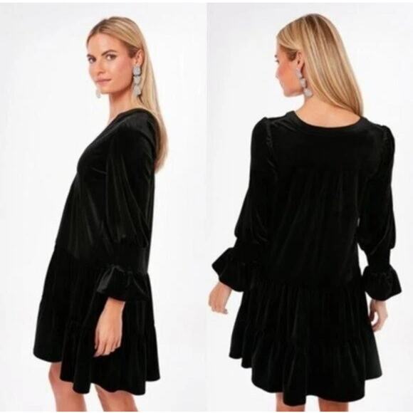 Tuckernuck Pomander Place Velvet Kenzo Dress Size Large Black Quiet Luxury Glam - Picture 2 of 13
